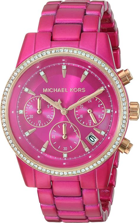 michael kors watch with rhinestones|Michael Kors pink.